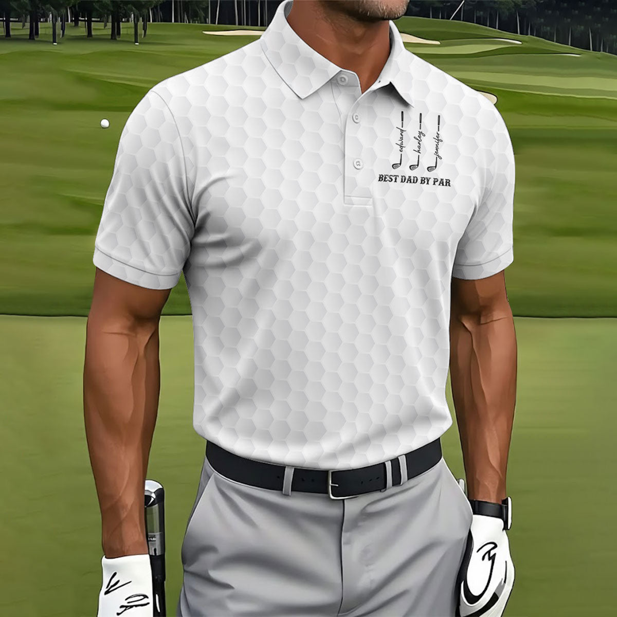 Best Dad By Par Father's Day Golf Shirt, Grandpa Golf Gift, Golf Gift For Dad, Polo Shirts For Men