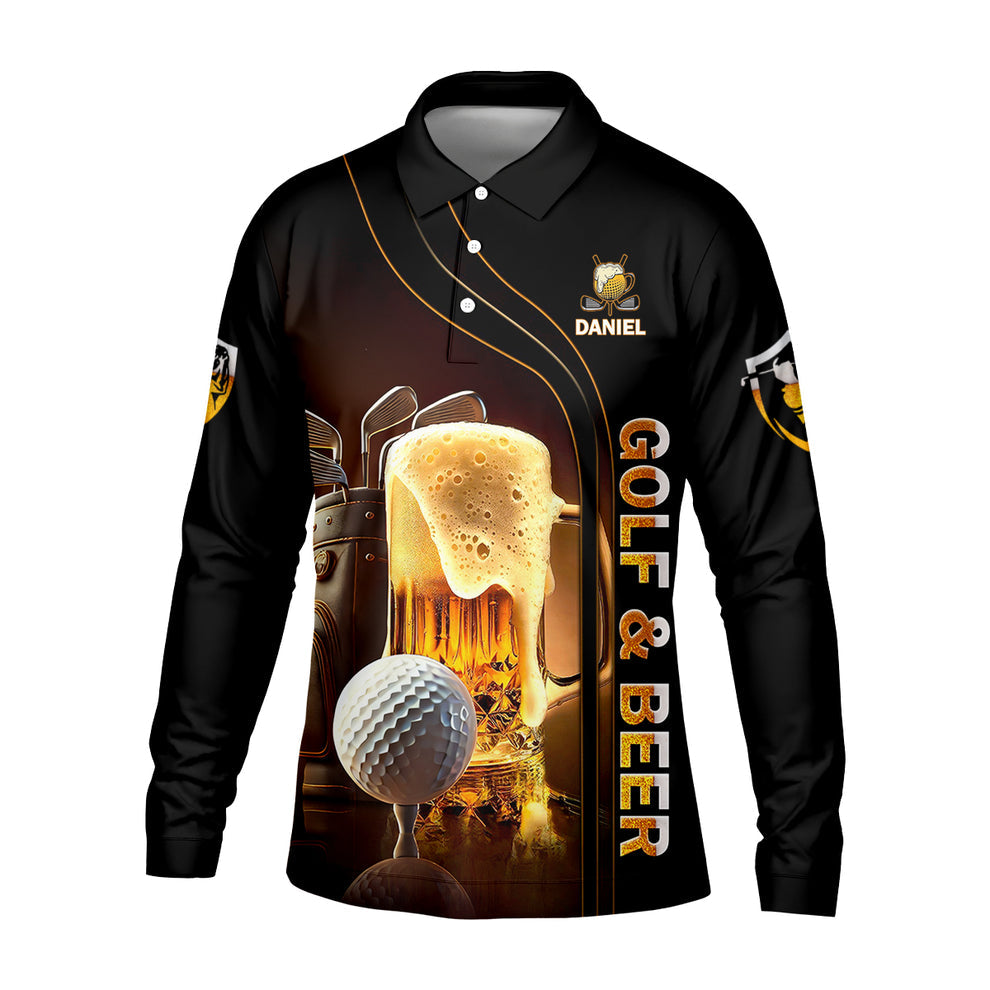 Personalized Par Then Bar Golf Shirt, Custom Name Golf and Beer Performance Tee