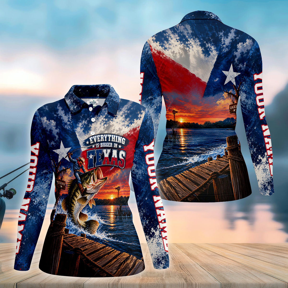 Everything Is Bigger In Texas Bass Fishing UPF Shirt, Womens Fishing Shirt, Fishing Apparel