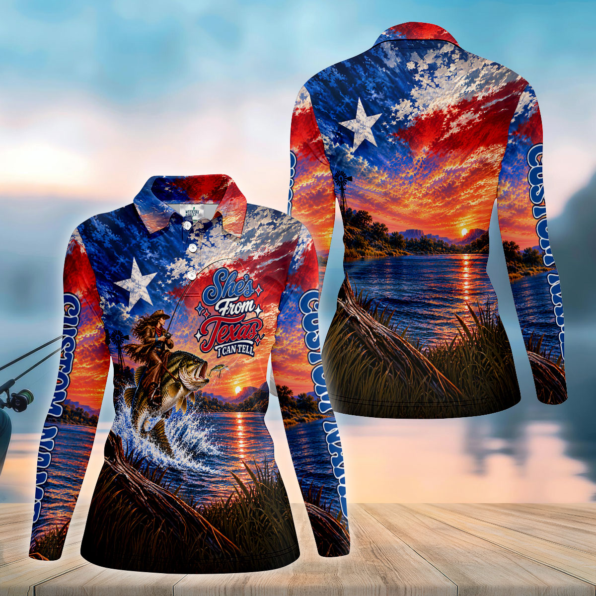 Shes From Texas I Can Tell Fishing UPF Shirt, Performance Fishing Shirt, Fishing Shirts For Women