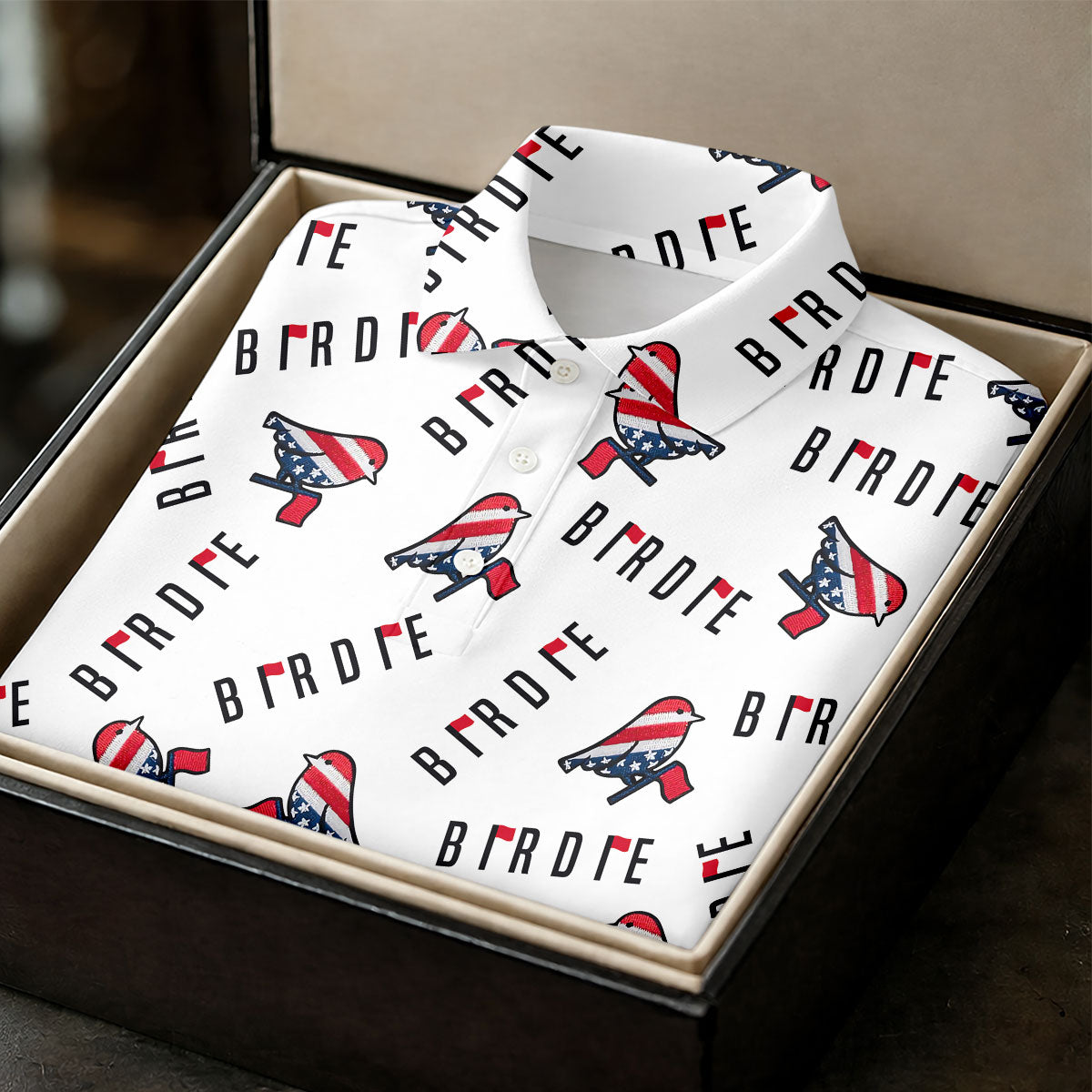 American Flag Pattern Patriotic 4th Of July Golf Tops For Men, 250th Anniversary Golf Shirts For Men