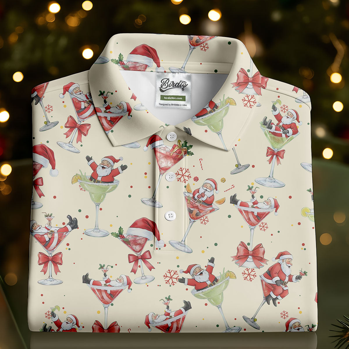 Santa Claus Margarita Christmas Shirt Golf Polo Shirt Unique Gift For Golfer, Polo ShirtFor Men