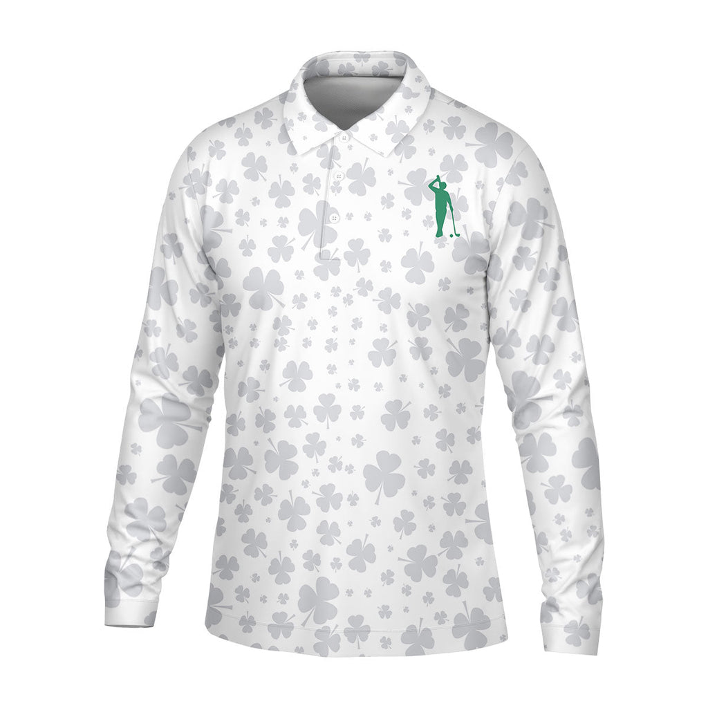 Shamrock Golf Polo ShirtMens Golf Shirt, St Patrick's Day Golf Shirt, Gift For Golfer