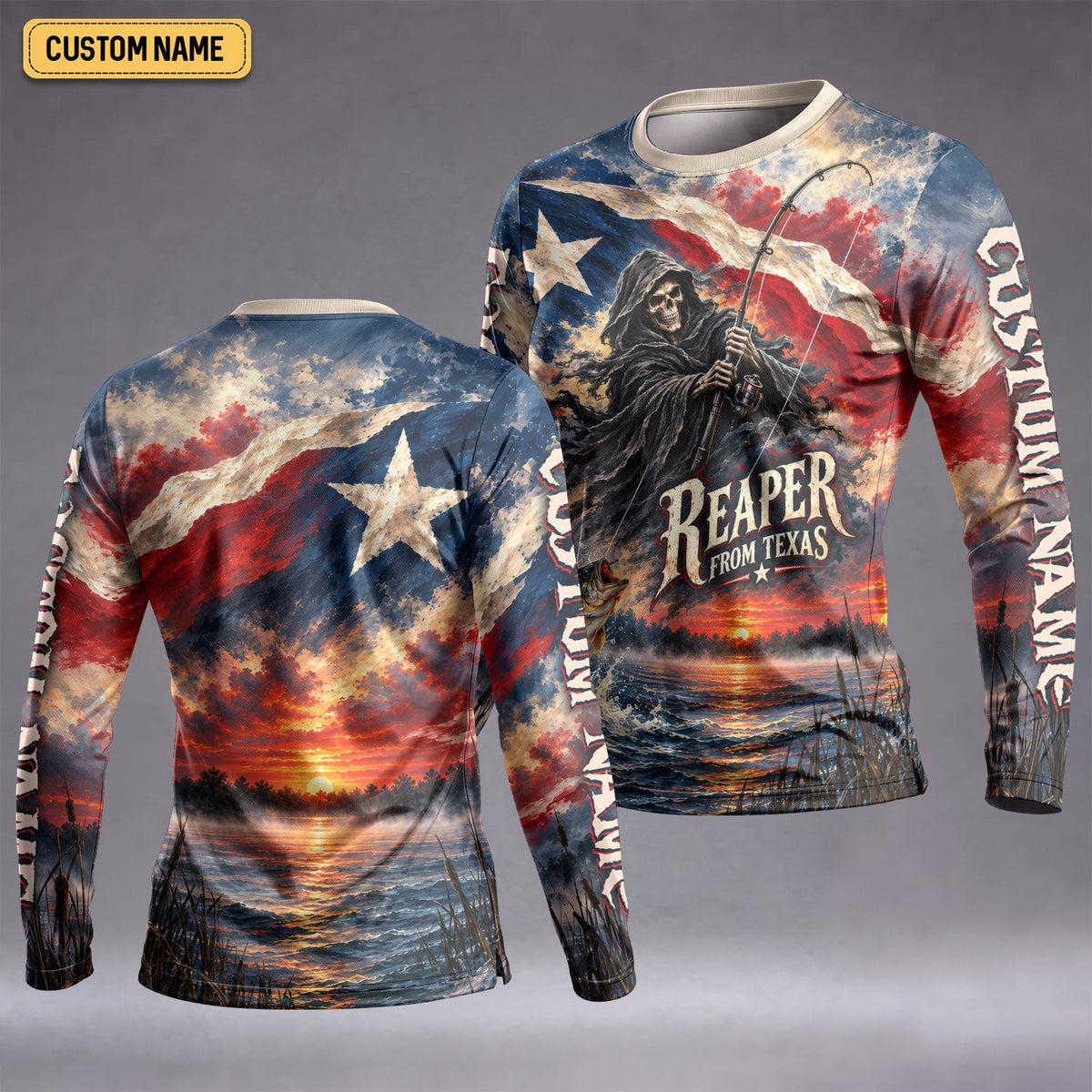 Reaper From Texas Bass Fishing UPF Shirt, Fishing Jersey, Fishing Apparel For Women