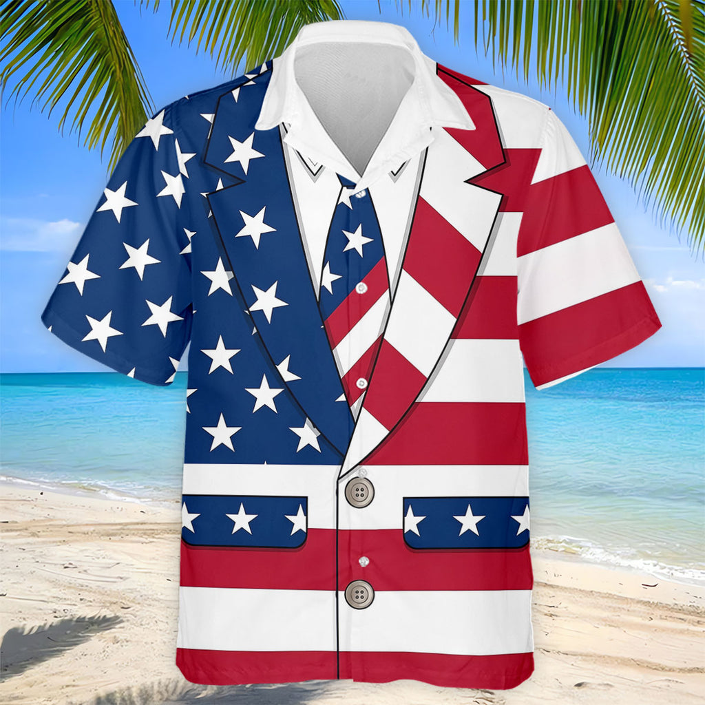 US Flag Tuxedo Costume Patriotic 4th Of July Golf Shirt, 250 Years Polo Shirts For Men