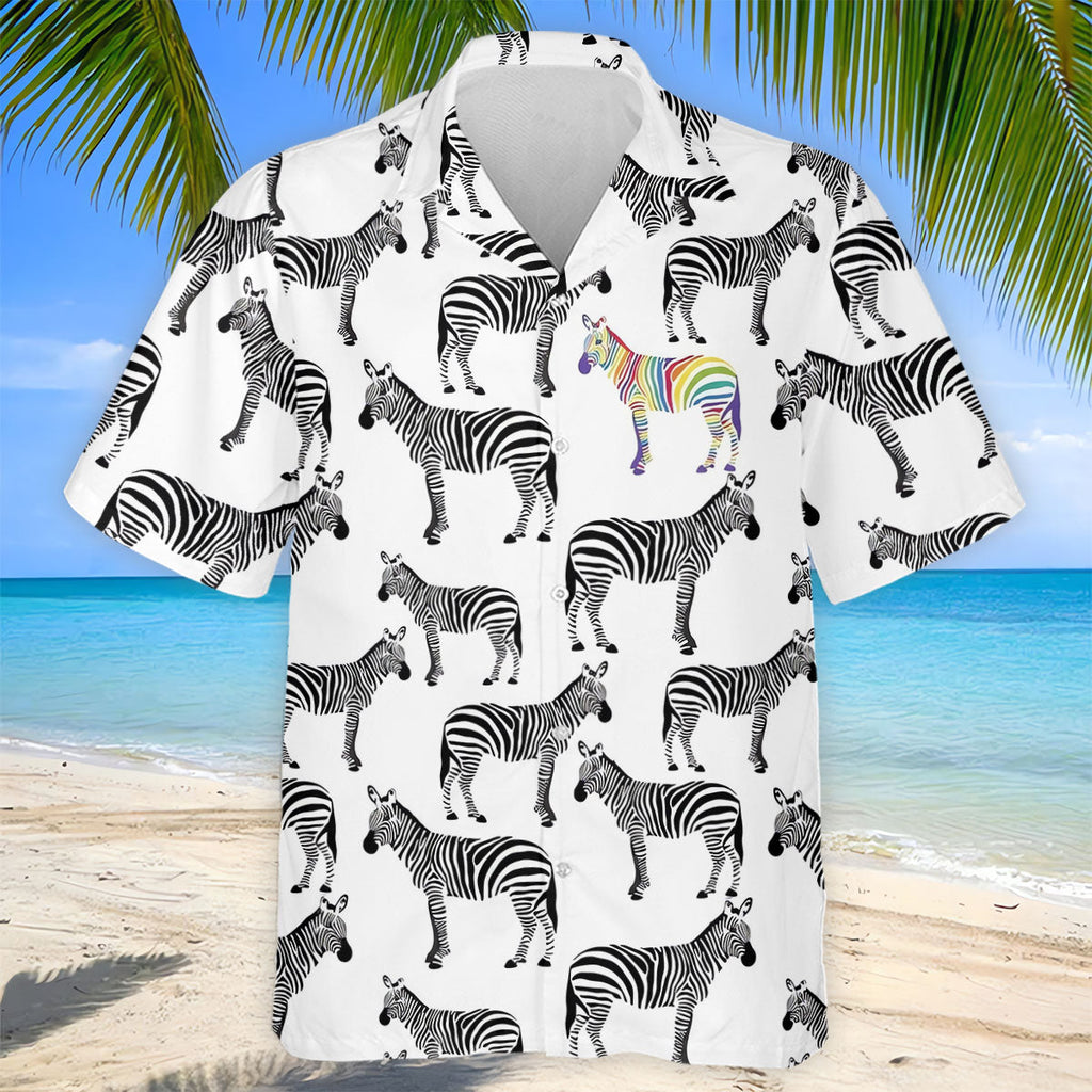 Rainbow Zebra Be Yourself Pride Month Support Golf Tops For Men, LGBT Community Polo Shirts For Men