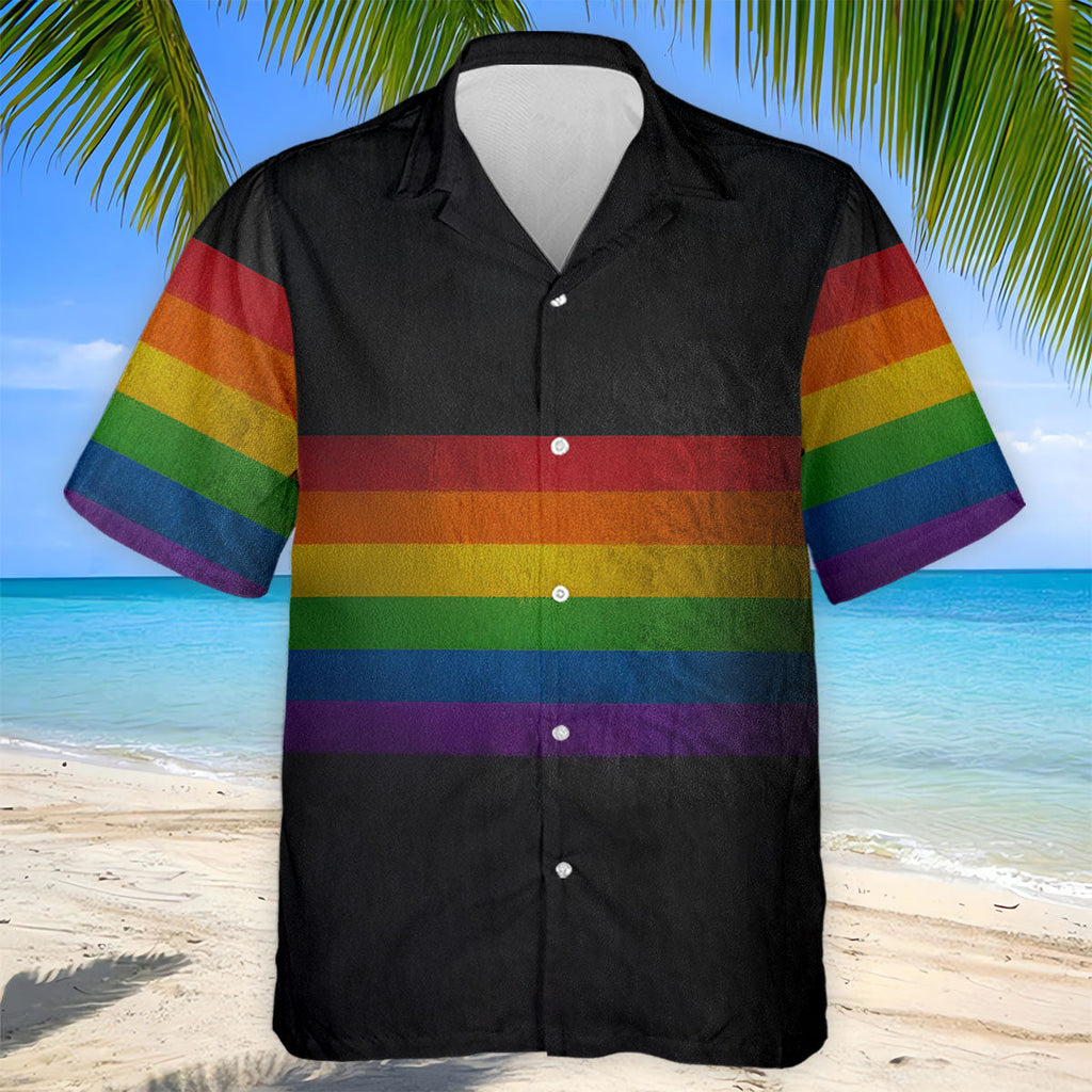 Pride Rainbow Flag Retro Golf Shirt, LGBTQ Month Polo Shirts For Men, Golf Shirts For Men