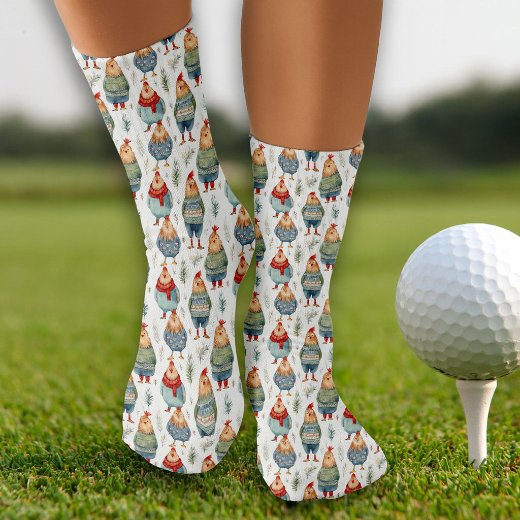 Chicken Cozy Funny Golf Socks, Golf Gift Ideas, Golfing Accessories, Christmas Golf Gift