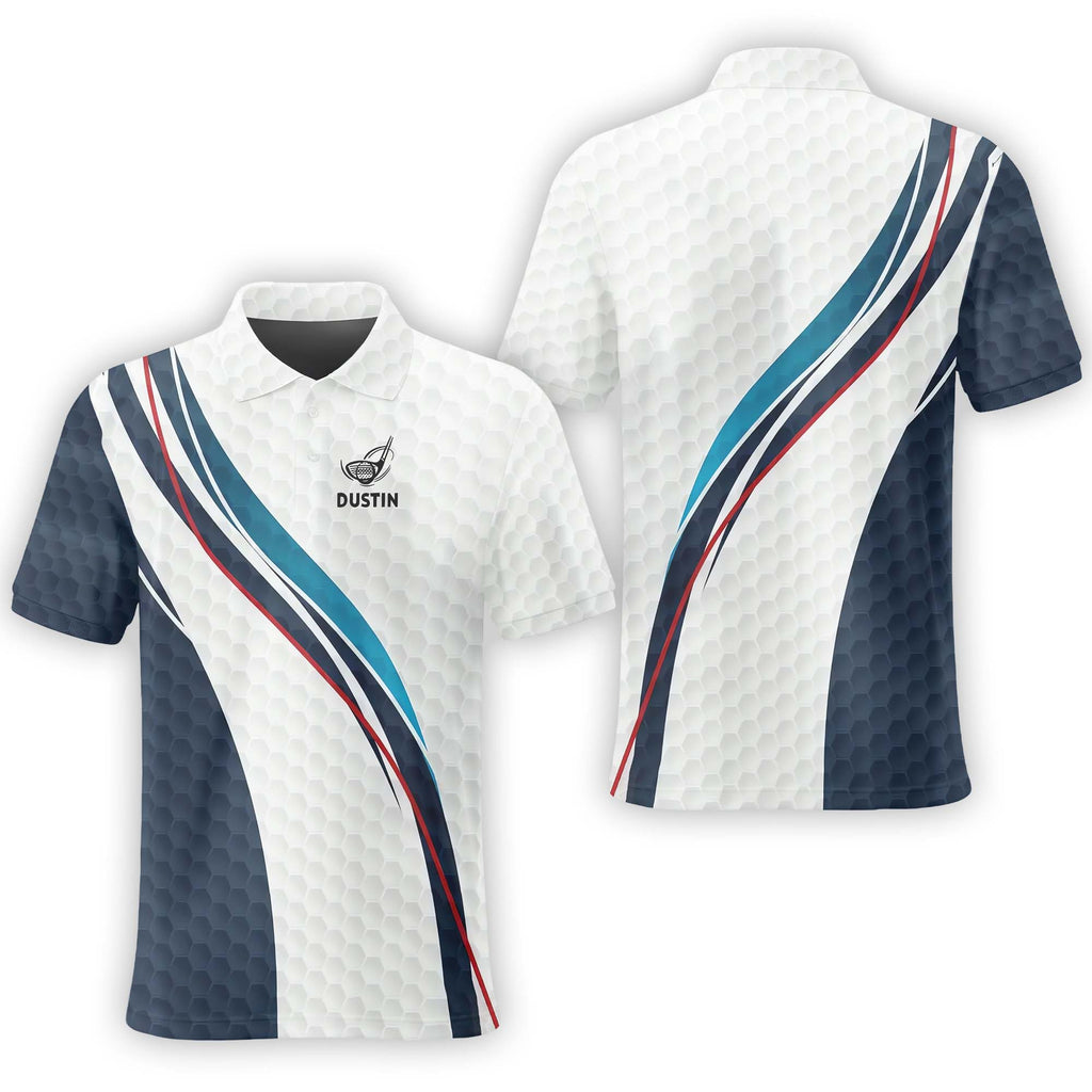Geometric Pattern Personalized Golf Polo Shirt, Golf Shirt, Gift For Golfers