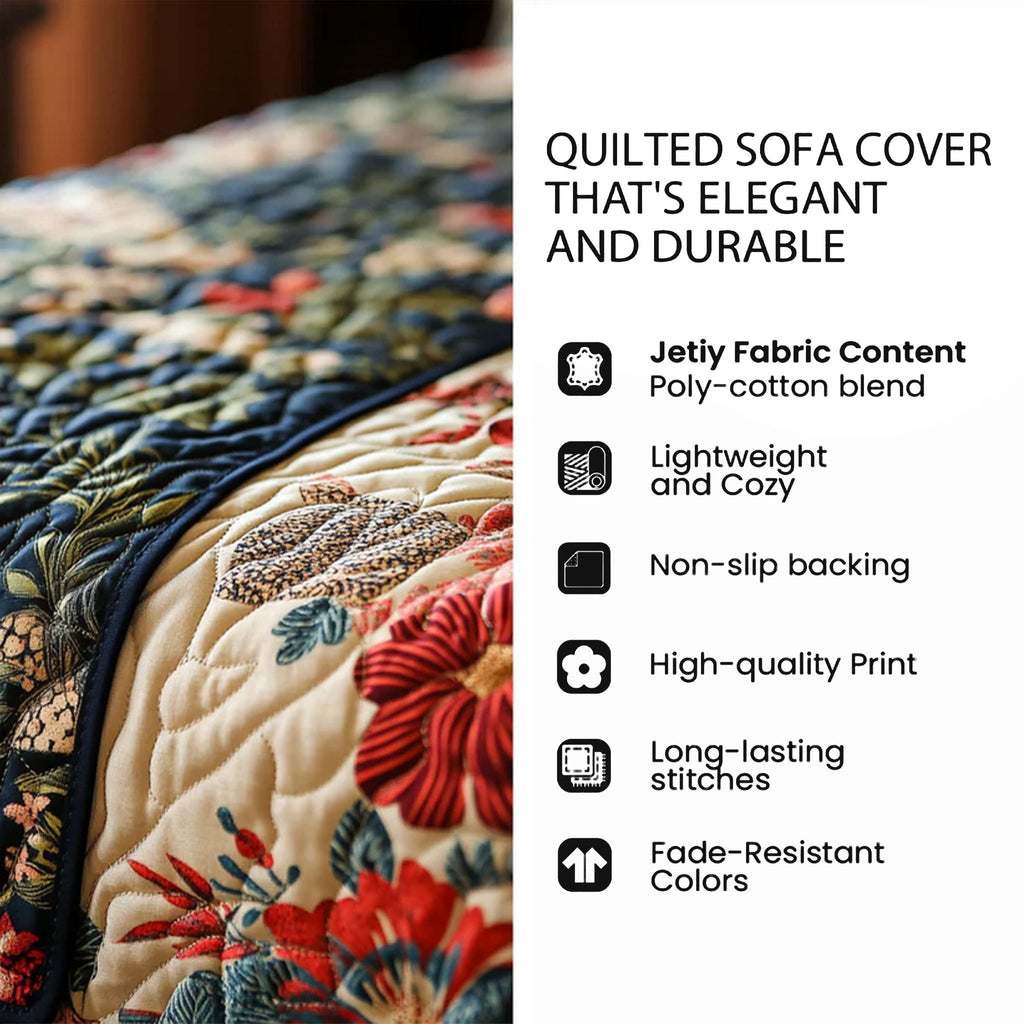 Rustic Blossom Horses Quilted Sofa Cover Fall Halloween Decor For Sofa Couch