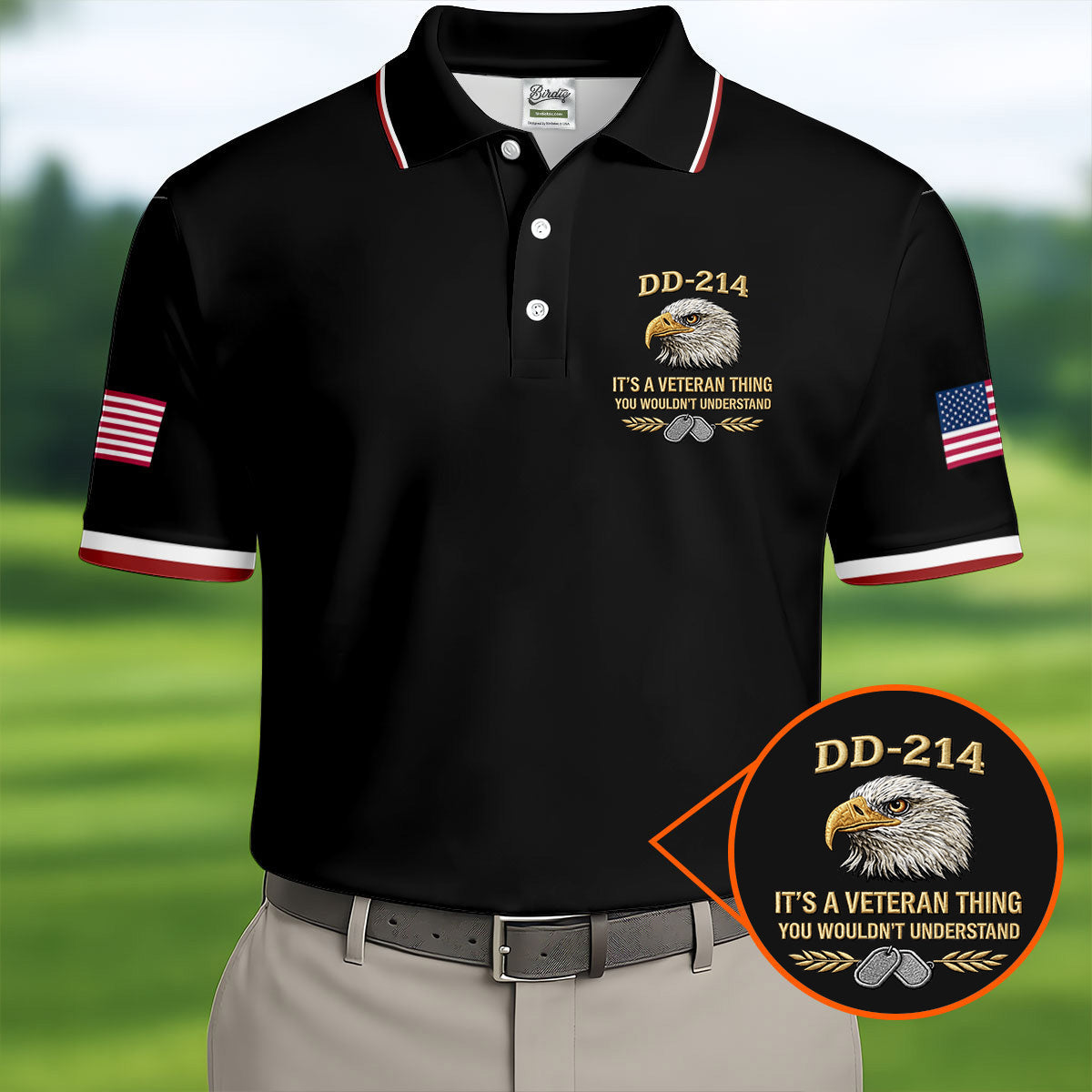 DD 214 Veteran Memorial Patriotic 4th Of July Golf Shirt, 250 Years Polo Shirts For Men