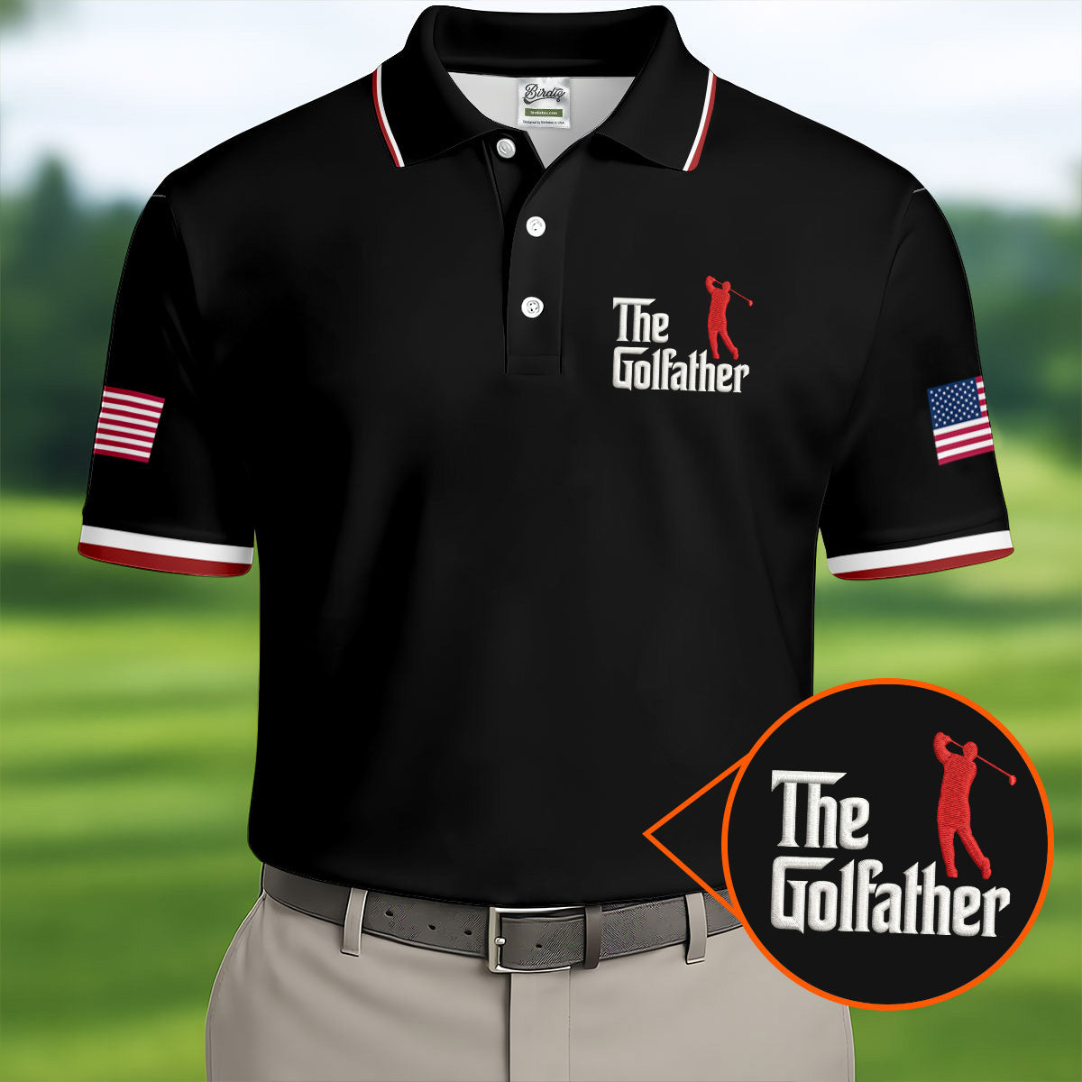 The Golfather Father's Day Golf Shirt, Men's Funny Golf Shirts, Golf Gift For Dad