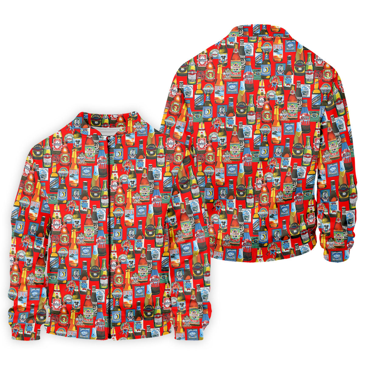 Beer Bottle Labels Red Golf Shirt, Men's Funny Golf Shirts, Golf Tops For Men, Golf Shirts For Men