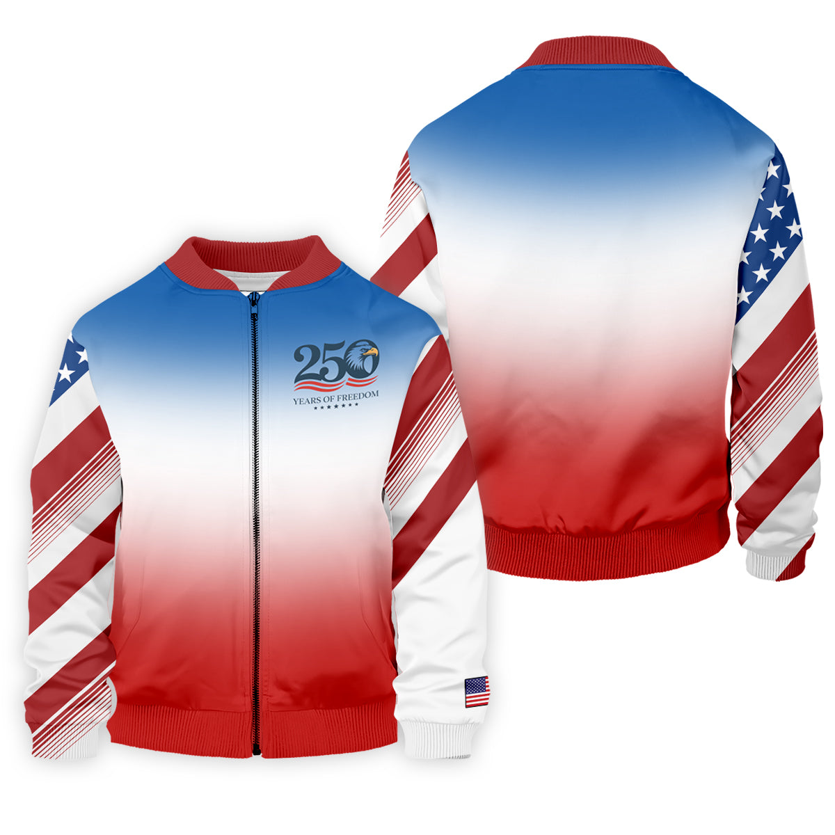 250 Years Of Freedom Eagle America Flag Golf Tops For Men, 250th Anniversary Golf Shirts For Men