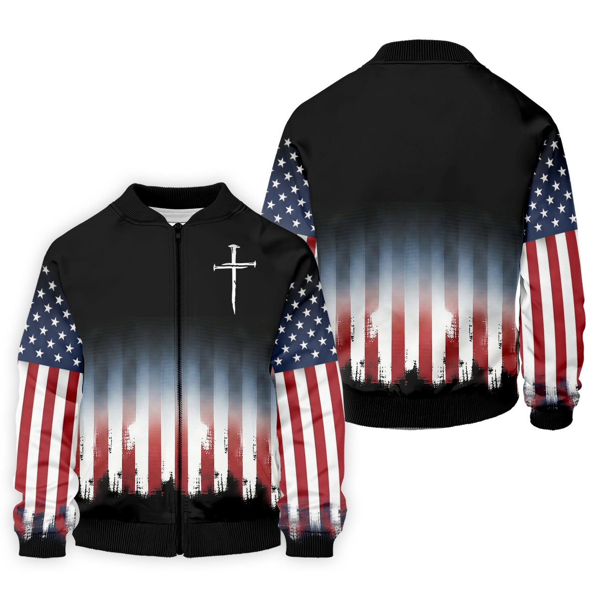 250 Years USA Anniversary 1776-2026 Men's Golf Polo Shirt, Faith Cross 4th Of July Patriotic Golf Shirt