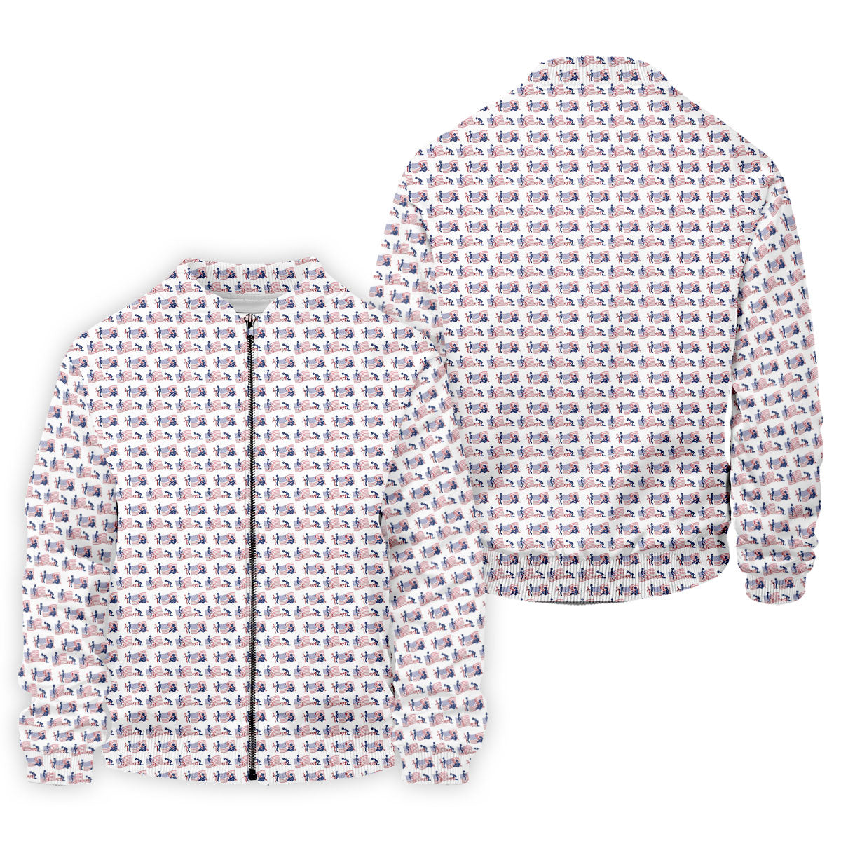 Naughty Position American Flag Pattern Patriotic Golf Shirts, 250th Anniversary Golf Shirts For Men