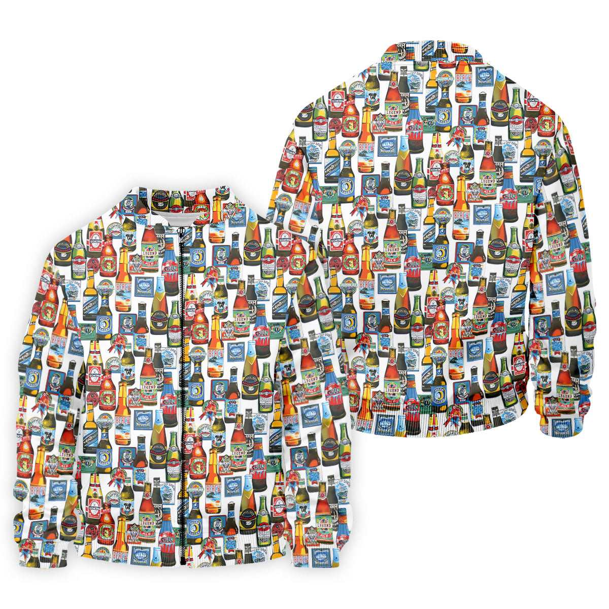 Beer Bottle Labels White Golf Shirt, Men's Funny Golf Shirts, Golf Tops For Men, Golf Shirts For Men