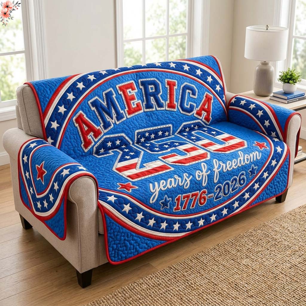 America 250 Freedom Quilted Sofa Cover Fall Halloween Decor For Sofa Couch
