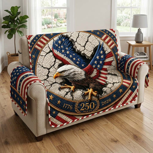 America Eagle Freedom Quilted Sofa Cover Fall Halloween Decor For Sofa Couch