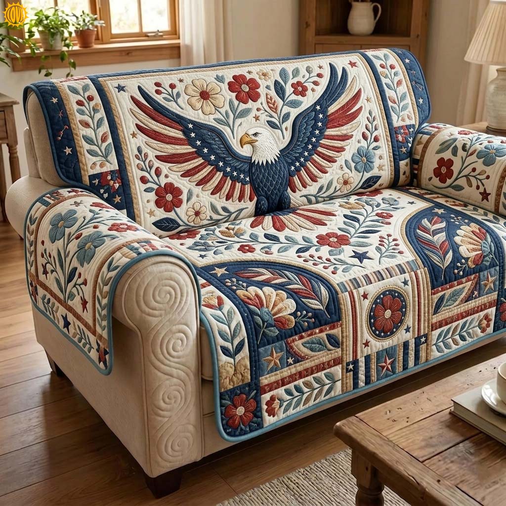 Liberty Bloom Quilted Sofa Cover Fall Halloween Decor For Sofa Couch