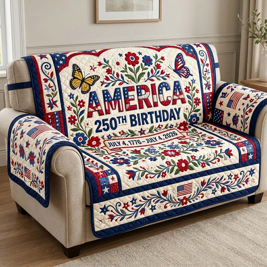 Birthday Garden Quilted Sofa Cover Fall Halloween Decor For Sofa Couch