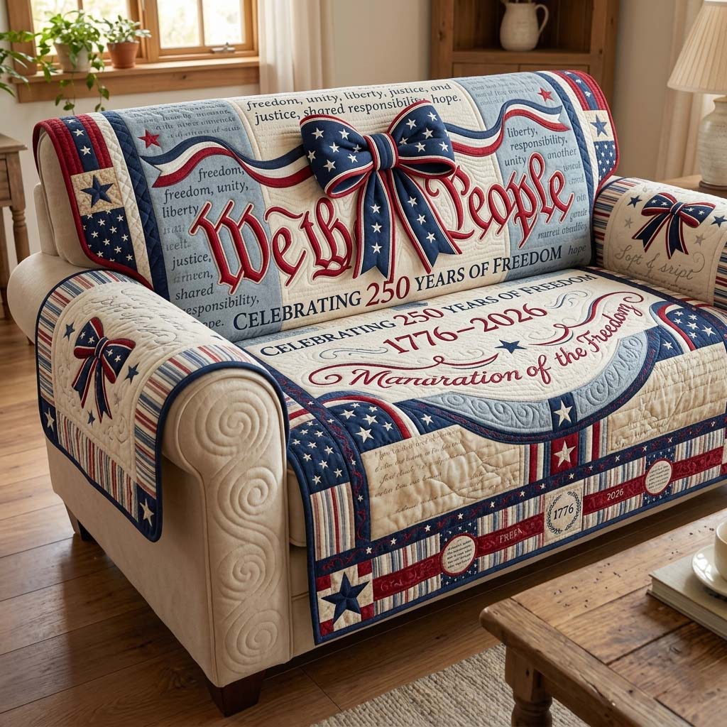 People Freedom Quilted Sofa Cover Fall Halloween Decor For Sofa Couch