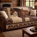 Saddled Grace Quilted Sofa Cover Fall Halloween Decor For Sofa Couch