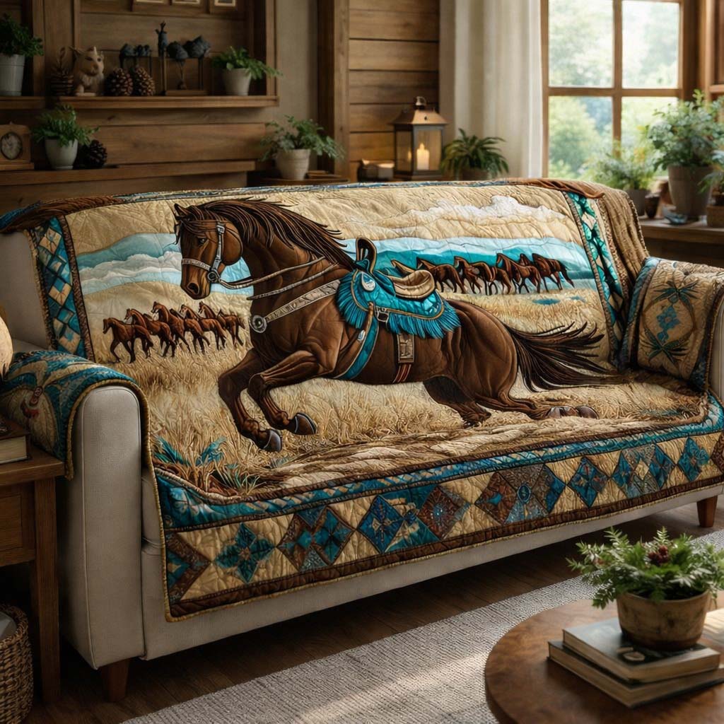 Prairie Run Quilted Sofa Cover Fall Halloween Decor For Sofa Couch
