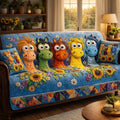 Sunny Horse Friends Quilted Sofa Cover Fall Halloween Decor For Sofa Couch
