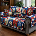 Classic Floral Patchwork Quilted Sofa Cover Fall Halloween Decor For Sofa Couch