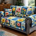 Sunny Meadow Patchwork Quilted Sofa Cover Fall Halloween Decor For Sofa Couch
