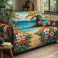 Tropical Hibiscus Dream Quilted Sofa Cover Fall Halloween Decor For Sofa Couch