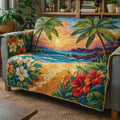 Ocean Blossom Haven Quilted Sofa Cover Fall Halloween Decor For Sofa Couch