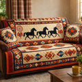 Running Horse Totem Quilted Sofa Cover Fall Halloween Decor For Sofa Couch