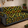 Midnight Tribal Geometry Quilted Sofa Cover Fall Halloween Decor For Sofa Couch