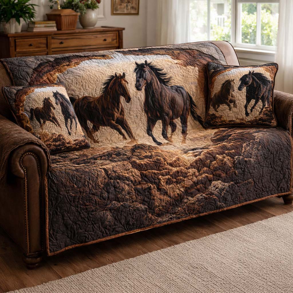 Wild Canyon Run Quilted Sofa Cover Fall Halloween Decor For Sofa Couch