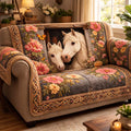 Rustic Blossom Horses Quilted Sofa Cover Fall Halloween Decor For Sofa Couch