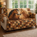 Autumn Bond Horses Quilted Sofa Cover Fall Halloween Decor For Sofa Couch
