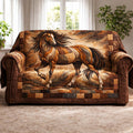 Majestic Wind Stallion Quilted Sofa Cover Fall Halloween Decor For Sofa Couch