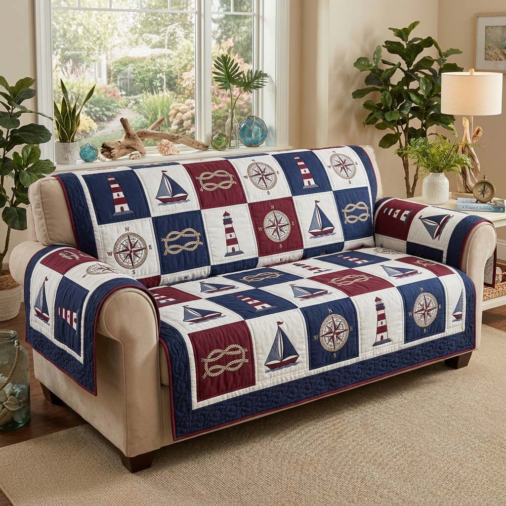 Harbor Patchwork Quilted Sofa Cover Fall Halloween Decor For Sofa Couch