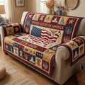 Patriot Map Quilted Sofa Cover Fall Halloween Decor For Sofa Couch