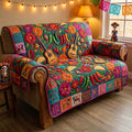 Floral Fiesta Burst Quilted Sofa Cover Fall Halloween Decor For Sofa Couch