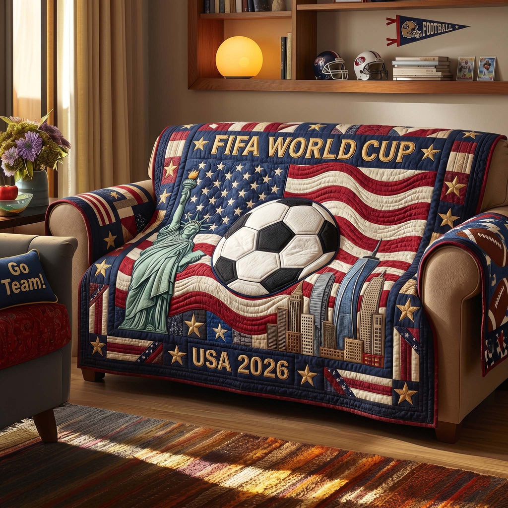 Patriot Cup Pride Quilted Sofa Cover Fall Halloween Decor For Sofa Couch