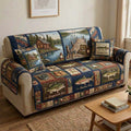 Lakeside Memory Scene Quilted Sofa Cover Fall Halloween Decor For Sofa Couch
