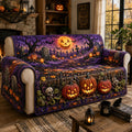 Jack O Lantern Graveyard Quilted Sofa Cover Fall Halloween Decor For Sofa Couch