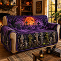 Skeleton Hands Graveyard Quilted Sofa Cover Fall Halloween Decor For Sofa Couch