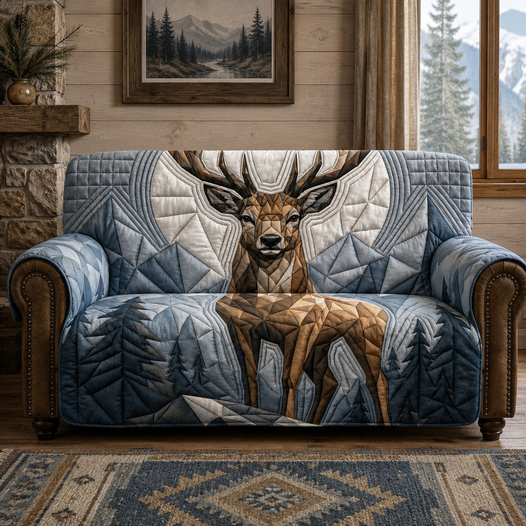 Deer Quilted Sofa Cover Fall Halloween Decor For Sofa Couch