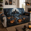 Haunted Castle Pumpkin Patch Moonlit Quilted Sofa Cover Fall Halloween Decor For Sofa Couch
