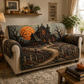 Haunted Victorian House Quilted Sofa Cover Fall Halloween Decor For Sofa Couch