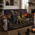 Zombie Graveyard Rising Quilted Sofa Cover Fall Halloween Decor For Sofa Couch